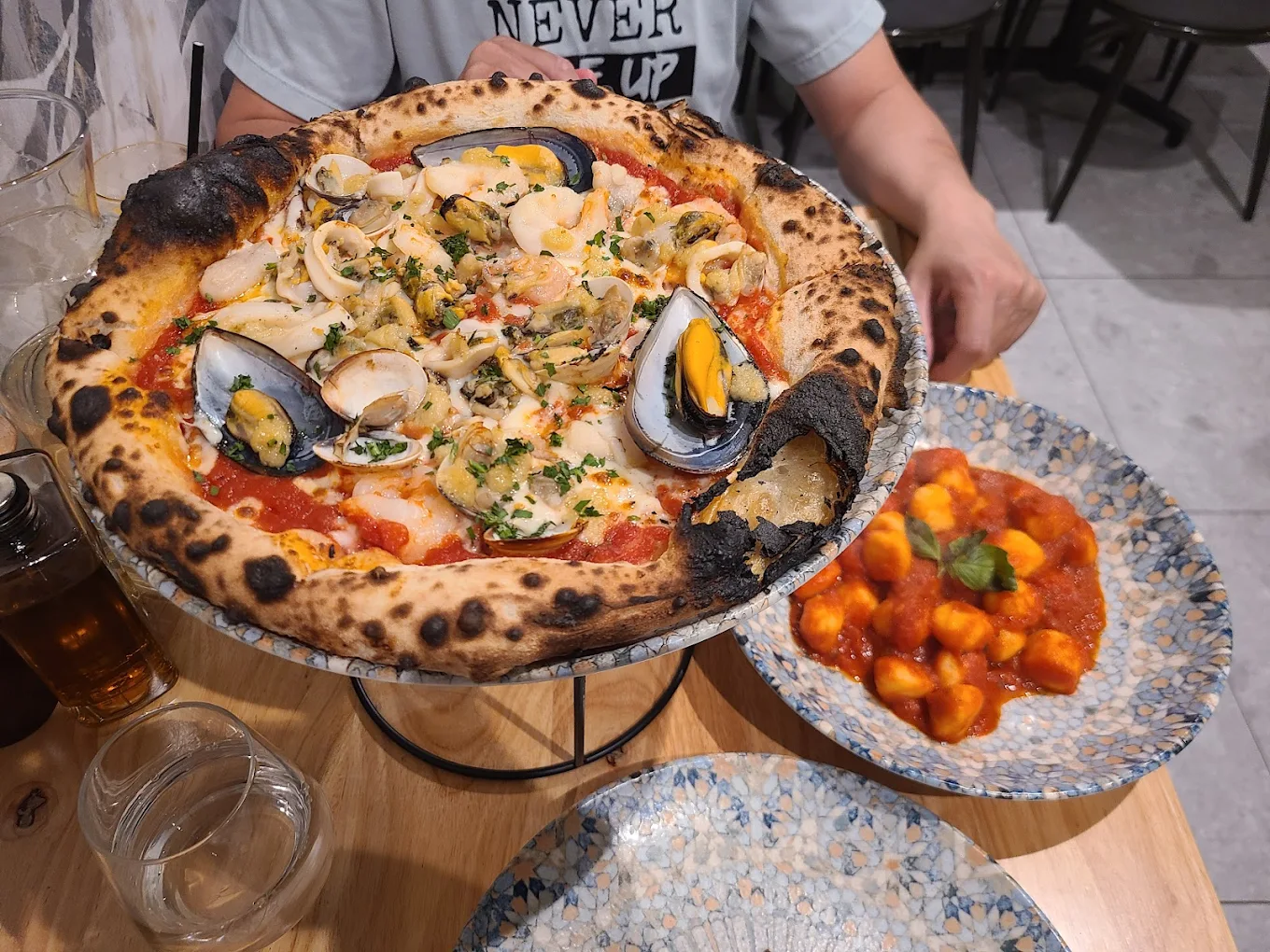 Seafood pizza